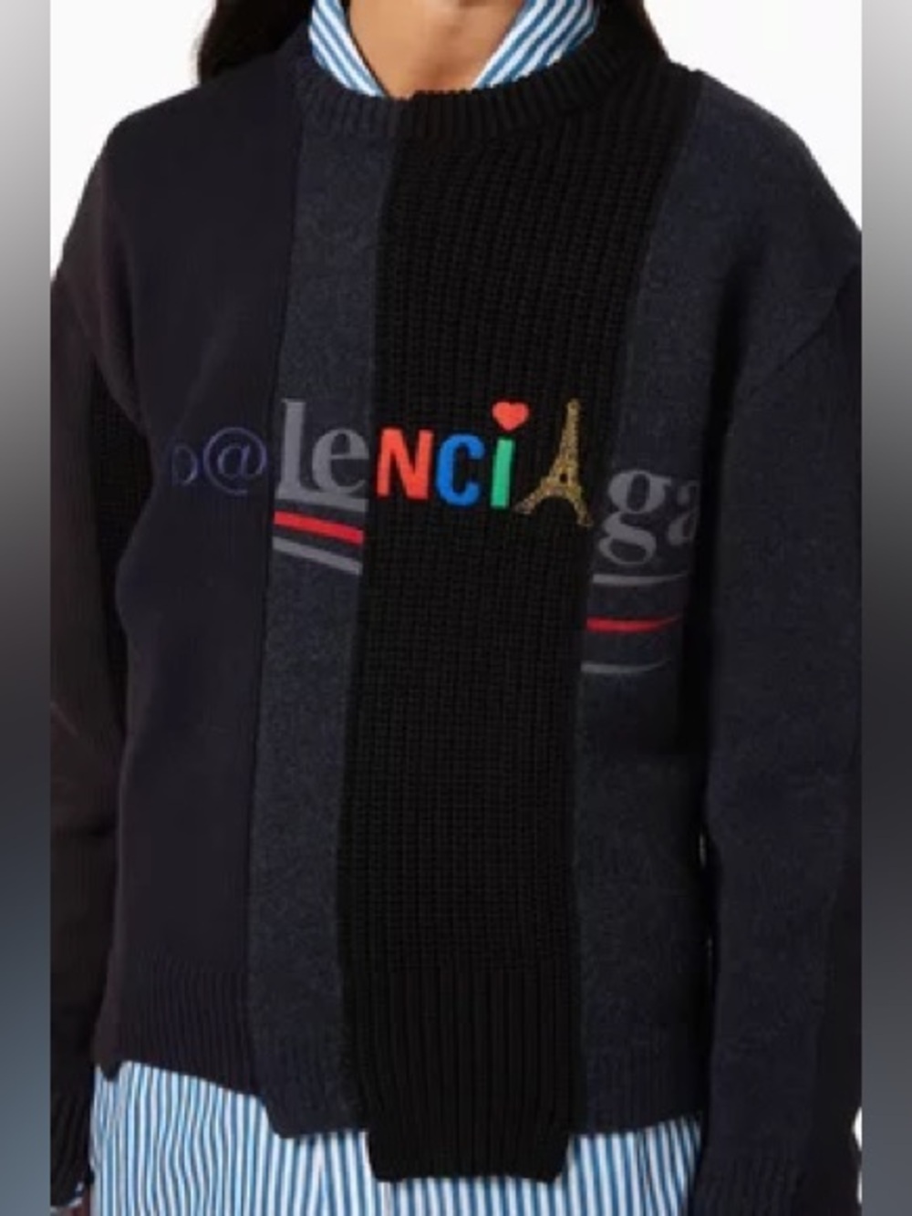Patchwork Crew Neck Sweater - Picture 8 of 8